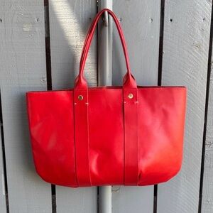 Clare V. La Tropezienne Red Leather Tote